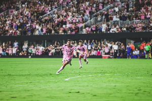 Lionel Messi celebrates