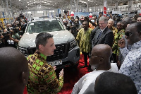 President Akufo-Addo inspecting one of the assembled vehicles