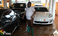 Hassan Ayariga in his flooded home