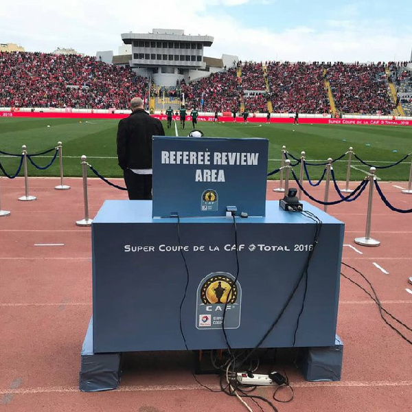 A photo of the VAR stand at the Baba Yara Sports Stadium