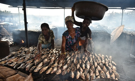 Fish smoking is a common trade in the coastal area