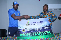 Kofi Kordzi receiving his MoTM award