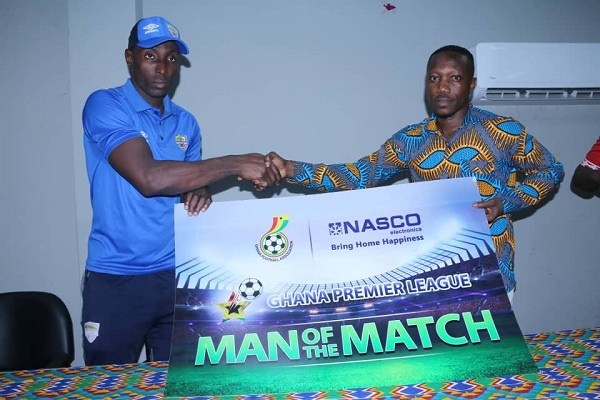 Kofi Kordzi receiving his MoTM award