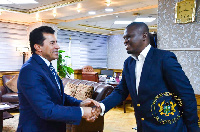 Sports Minister, Mustapha Ussif and his Egyptian counterpart