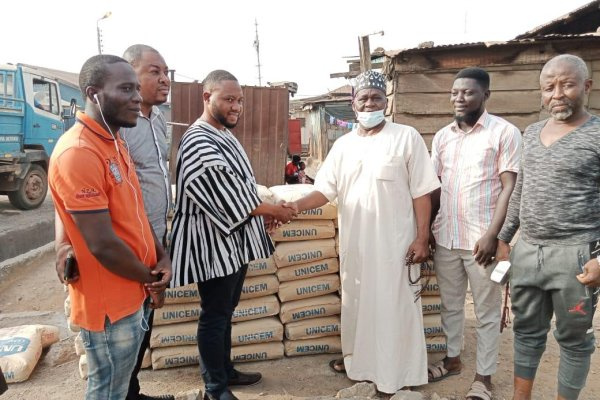 The ZDF Coordinator donated bags of cement to the school