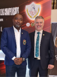 Assen Hadjitodorov, President of World Armwrestling Federation with Charles Osei Assibey