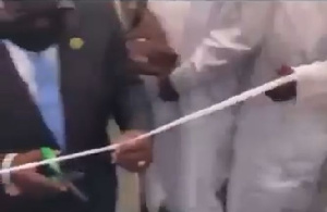 This was the moment Akufo-Addo tried cutting the tape