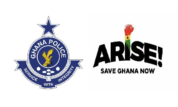 Police and Arise Ghana logos