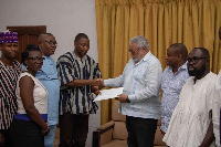 The Coalition presenting the petition to Former President Jerry John Rawlings