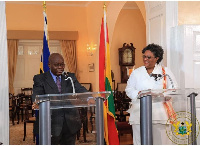 President Akufo-Addo with Prime Minister of Barbados, Mia Amor Mottley