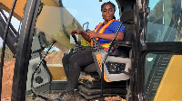 Grace Tivlyn Adomako Asamoah don dey drive excavator for five years