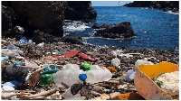 Plastics waste that has been washed ashore