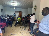 Dr Kwaku Ofosu Asare addressing the media