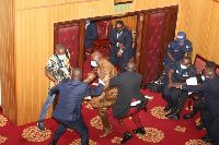 The Asewase MM gave his colleague some punches in the heat of the melee in Parliament