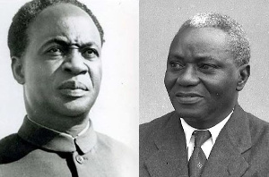 Dr. Kwame Nkrumah (L) and Dr. J.B. Danquah were members of the famous 