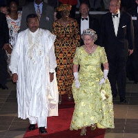 Former President Rawlings with Queen Elizabeth II