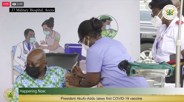 President Akufo-Addo receives historic COVAX vaccine