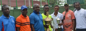 Members of the Ghana Tennis Association with the winner's Na-Adjrago and Cruickshank