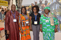 Mrs. Elizabeth Ofosu-Adjare with officials of the Ghana Delagation