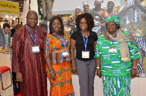 Mrs. Elizabeth Ofosu-Adjare with officials of the Ghana Delagation