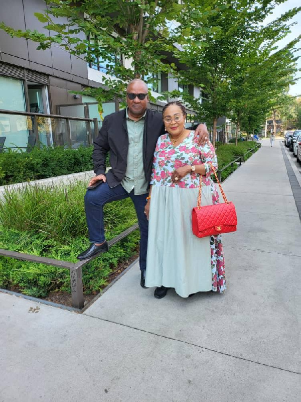 The couple, John and Lordina Mahama, pose for the camera