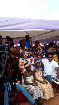 Awulea Amihere Kpanyinli III addressing the gathering at the 2018 Kundum Festival