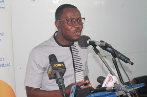 SEND Ghana Dr Emmanuel Ayifah Inset Speaking At The Press Conference