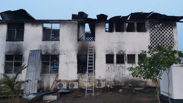 Fire destroyed Electoral Commission office at Sapeiman near Amasaman on Friday