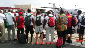 The Black Stars at the Port Gentil airport