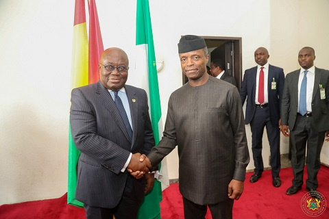 President Akufo-Addo with acting President of Nigeria, Prof Yemi Osibanjo