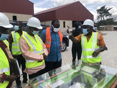 Minister of Trade and Industry, Alan Kyerematen inspecting the factory