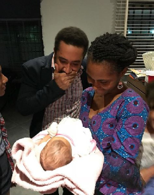 Majid Michel and wife Virna with baby Ryn