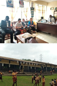 Mr Setumte Ametewee (1st right)  in a meeting with members of the Delegation