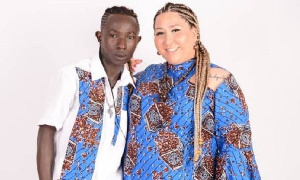 Patapaa with his wife Liha Miller