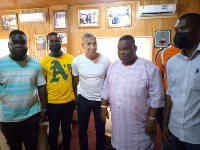 Former Tottenham Hotspurs manager, Chris Hughton and  Nii Ayi Bonte(second from R)