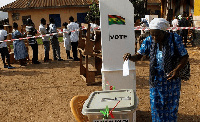 File photo: A voter casting her vote