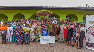 Beneficiaries and witnesses of the Obuasi Community Trust Fund scholarships