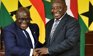 President Nana Addo Dankwa Akufo-Addo and South Africa's Cyril Ramaphosa