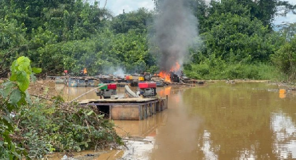 The taskforce burned 20 chanfans and confiscated pumps, generators, and hoses