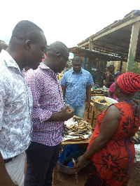 NPP National Organiser, Sammy Awuku interacting with some of the fisherfolks