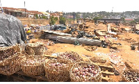 Kwadaso onion market was demolished by the Ashanti Regional Security Council for redevelopment