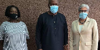 Jane Naana Opoku-Agyemang, John Mahama and  Stephanie S. Sullivan (L-R)