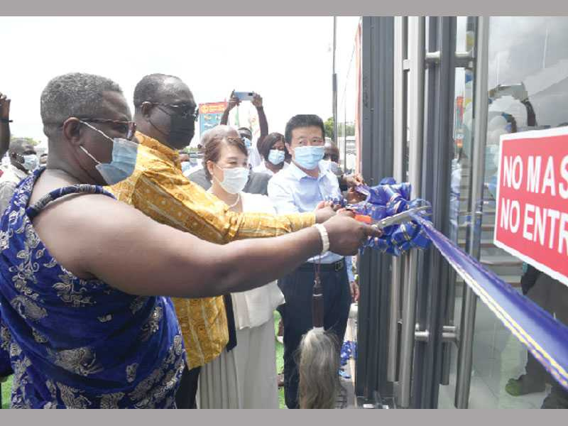 A photo of Alan Kyerematen  at the unveiling of the Dzorwulu office of Zonda Tec Ghana.