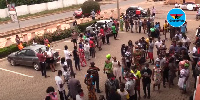 File photo of Ghanaians in queue at a registration centre