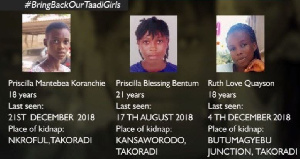 The three kidnapped Takoradi girls