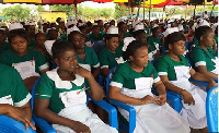 Some newly admitted students of Atibiie Nursing and Midwifery Training College