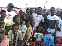 Boateng with some of the players and coaches