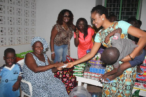 Christabel Ekeh donates to Teshie Orphanage