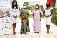 Ama K. Abebrese(left), Perpetual Osei, Majorie Brown and Charlotte Paemka