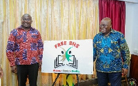 President Nana Addo Dankwa Akufo-Addo and Dr Mahamudu Bawumia unveiling the FSHS logo